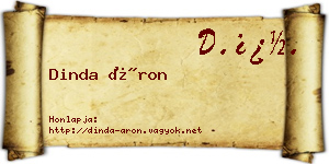 Dinda Áron névjegykártya